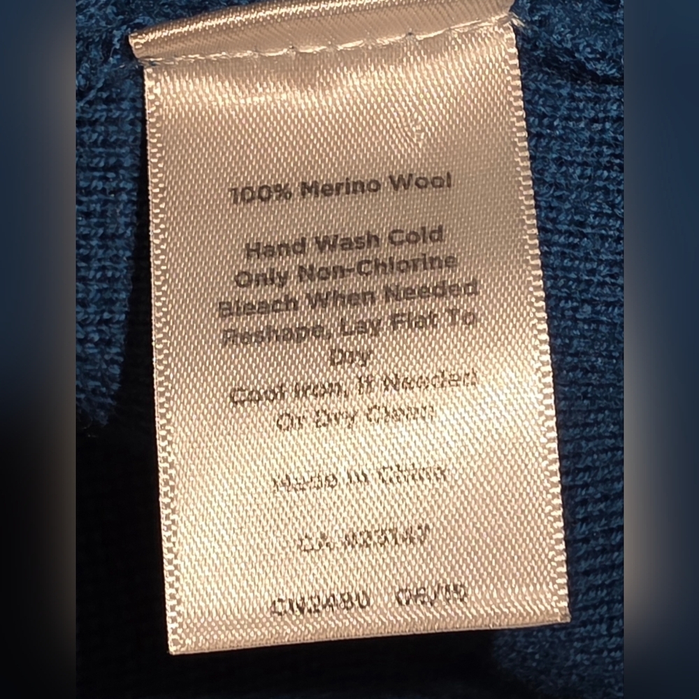 Talbots Milano 100% Pure Merino Wool Moto Zip Up Sweater Jacket Size S - Picture 5 of 6